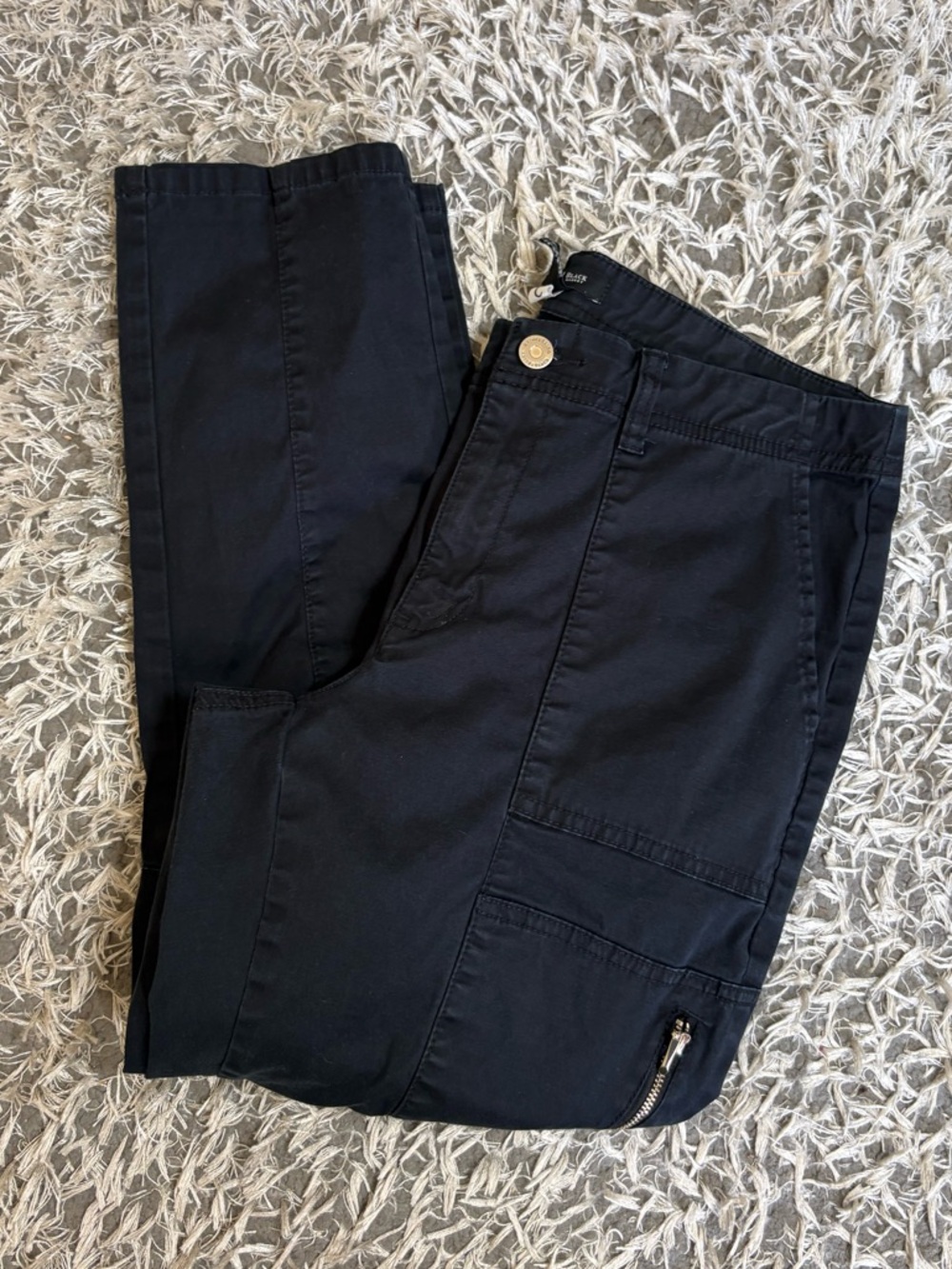 White House Black Market Black Mid Rise Cropped Ankle Pants Womens Size 10 Black
